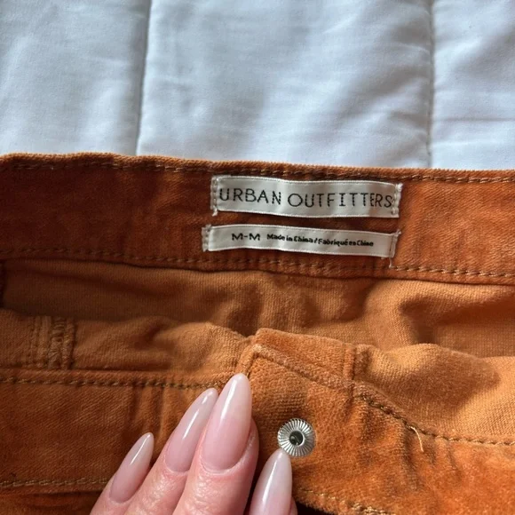 Urban Outfitters Burnt Orange Corduroy Button-up Mini Skirt - Picture 3 of 4